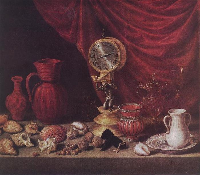 PEREDA, Antonio de Stiil-life with a Pendulum sg oil painting image